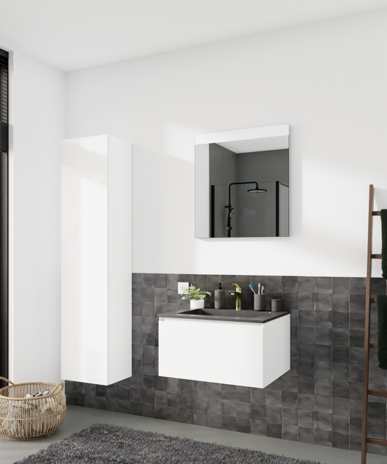 Storke Edge zwevende wastafelonderkast 65 x 52 cm hoogglans wit 1 lade