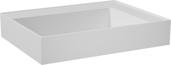 Balmani Argila asymmetrisch linkse wastafel composietmarmer mat wit 60 x 46 cm