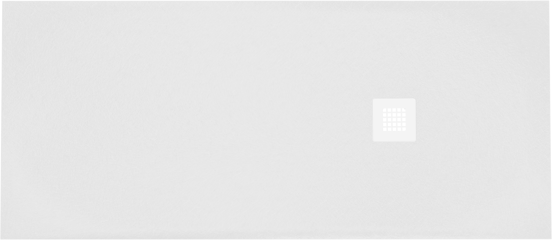 Balmani Vega Duschwanne: 160 x 70 cm, Marmorkomposit, Weiße Schieferstruktur, matt