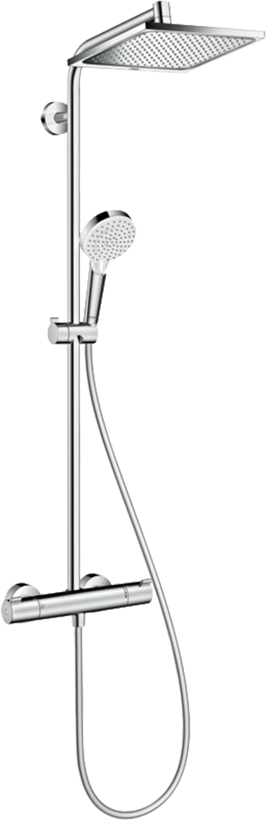 Hansgrohe Crometta E 240 colonne de douche de pluie mitigeur thermostatique chrome brillant