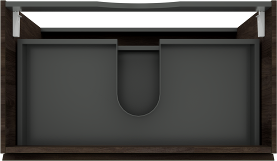 Linie Lado meuble sous-lavabo a poser 80 x 46 cm noyer foncé 3 tiroirs
