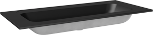Balmani Tablo Strada Einzelwaschtisch für 2 Armaturenlöcher Schwarz Matt Top Solid 120 x 55 cm