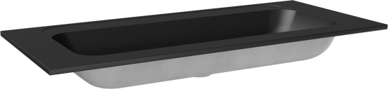 Balmani Tablo Strada plan simple pour 2 trous de robinet top solid noire matte 120 x 55 cm