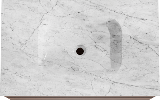 Balmani Mitra meuble salle de bains suspendu 90 x 55 cm noyer avec Tablo Arcato plan simple en marbre carrara