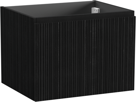 Storke Ribs zwevende wastafelonderkast 65 x 52 cm zwarte eik 2 lades