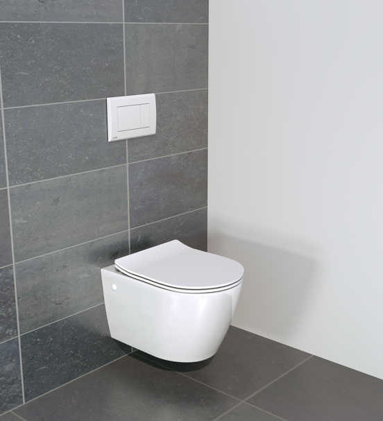 Luca Varess Borneo hangtoilet glanzend wit randloos