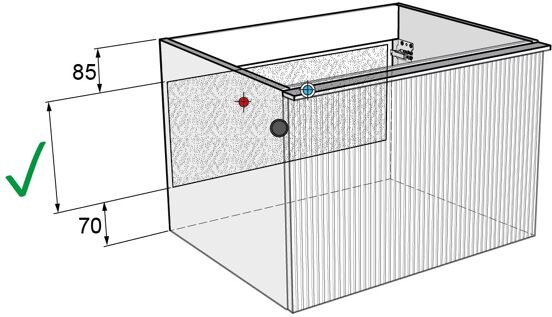Balmani Forma meuble sous-lavabo suspendu 67,5 x 55 cm chêne noir 2 tiroirs