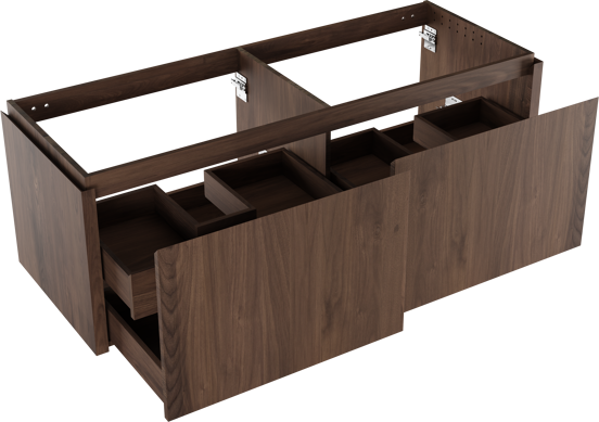 Balmani Eclips meuble sous-lavabo suspendu 150 x 55 cm Noyer américain 4 tiroirs