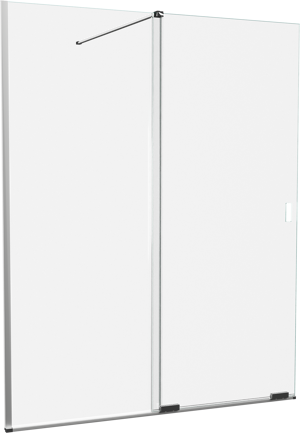 Balmani Move Slide douche à l'italienne avec panneau coulissant 160 x 200 cm verre transparent profil chrome
