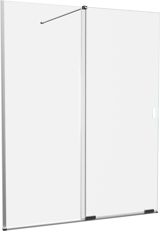 Balmani Move Walk-In-Dusche mit Schiebetür 160 x 200 cm, Klarglas, chrom Profil