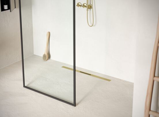 Easy Drain R-Line Clean Color douchegoot 80cm Brushed Brass