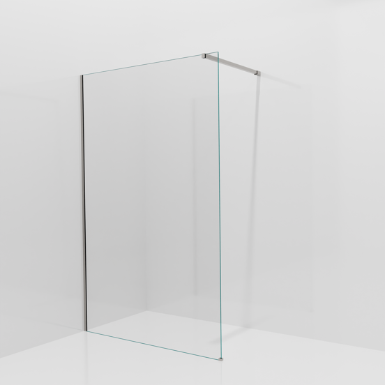 Balmani Modular Walk-In Dusche: 130 x 200 cm, Klarglas, inklusive Coating, Profil Brushed Inox