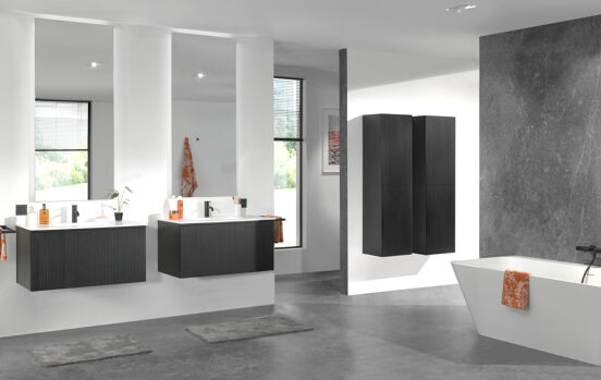 Balmani Forma meuble sous-vasque suspendu 90 x 55 cm chêne noir 2 tiroirs