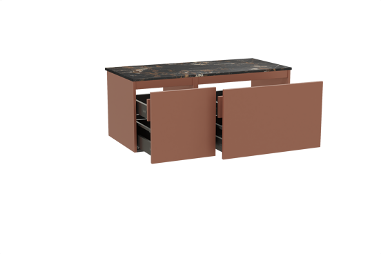 Balmani Sfera meuble salle de bains suspendu 120 x 55 cm cotto avec Stretto tablette simple en marbre portoro gold