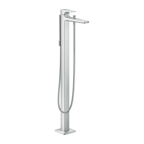 Hansgrohe Metropol freistehende Badewannenarmatur: Chrom glänzend, mit Brausekopf