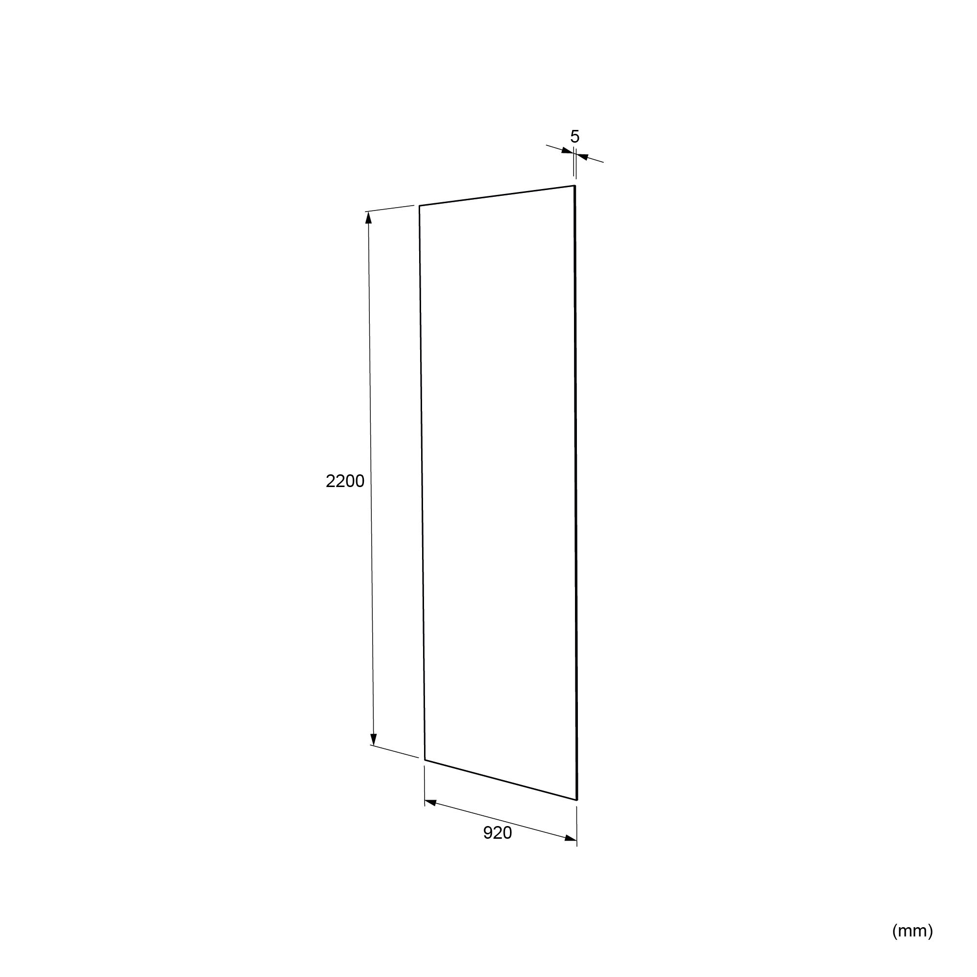 Linie Rumba douchewandbekleding 90 x 220 cm acryl grijs leisteenstructuur