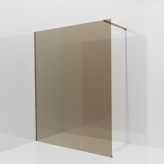 Balmani Modular inloopdouche: 160 x 200 cm, Brons glas, Brushed Rosegold profielen