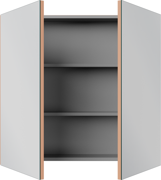 Linie Montro Spiegelschrank Bad: 80 x 75 cm, Cotto