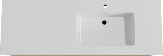 Storke Edge meuble salle de bains suspendu 150 x 52 cm chêne brut avec Diva plan vasque asymétrique à droite en marbre composite blanc brillant