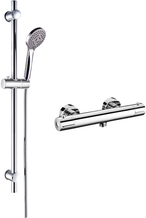 Linie Beats  thermostatische kraan regendoucheset glanzend chroom