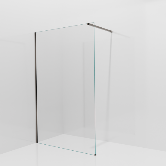 Balmani Modular inloopdouche: 130 x 200 cm, Helder glas met coating, Brushed GunMetal profielen