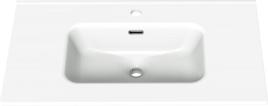 Linie Baro enkele wastafel mat witte porselein 80 x 46 cm