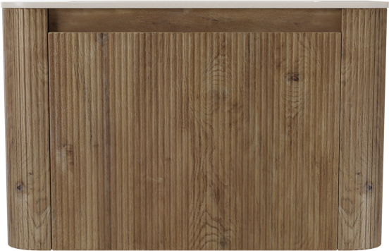 Storke Soft hängendes Möbelstück Set: 80 x 46 cm, Eiche rau, mit Mata Soft Einzelwaschtisch Solid Surface Beige Granit, Vertikale symmetrische gerade Rippe