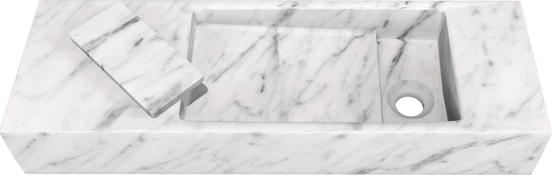 Balmani Mood Handwaschbecken: Carrara-Marmor, 65 x 20 cm