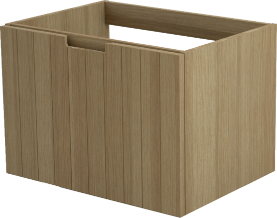 Balmani Adagio hängender Waschbeckenunterschrank: 75 x 55 cm, Eiche verwittert, 1 Schublade