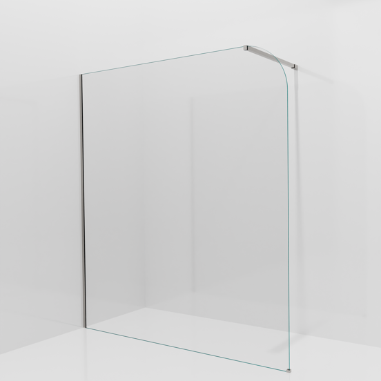 Balmani Modular Walk-In Dusche: 180 x 200 cm, Klarglas abgerundet, inklusive Coating, Profil Brushed Inox
