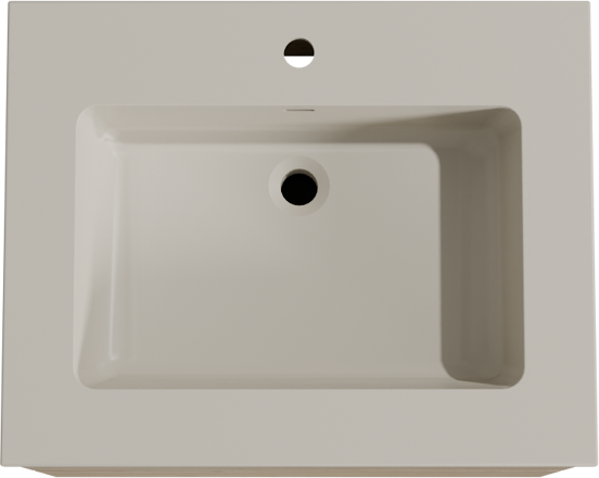 Storke Edge meuble salle de bains suspendu 65 x 52 cm chêne brut avec Diva plan simple en top solid soie grise