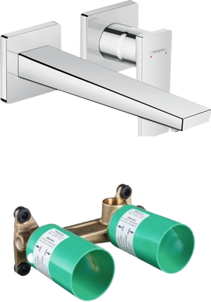 Hansgrohe Metropol Unterputz-Waschbecken Armatur: Chrom glänzend, Einbauelement inklusive