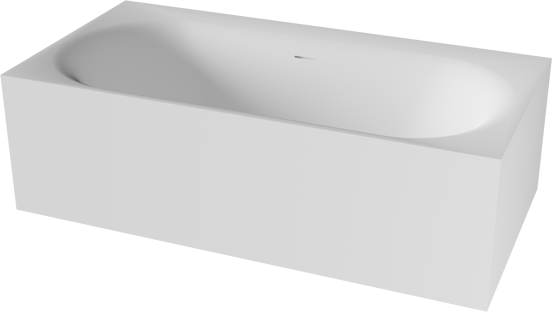 Balmani Rallanta Cresta baignoire îlot rectangulaire 180 x 90 cm Solid Surface blanc mat