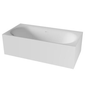 Balmani Rallanta Cresta baignoire îlot rectangulaire 180 x 90 cm Solid Surface blanc mat