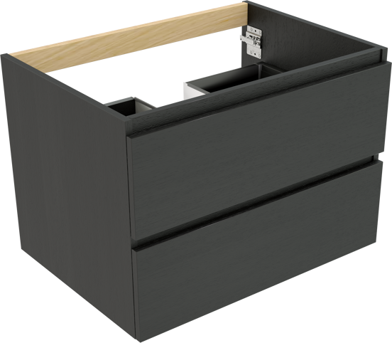 Balmani Lucida meuble sous-lavabo suspendu 75 x 55 cm chêne noir 2 tiroirs