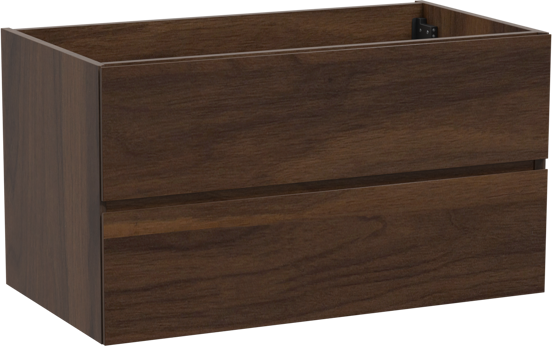 Storke Edge meuble sous-vasque suspendu 95 x 52 cm noyer 2 tiroirs