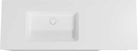 Storke Edge meuble salle de bains suspendu 140 x 52 cm blanc brillant avec Mata plan vasque asymétrique à gauche en solid surface blanc mat