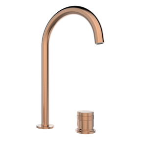 Blaufoss Pavilion Curve verhoogde 2-gats wastafelkraan Brushed Rosegold