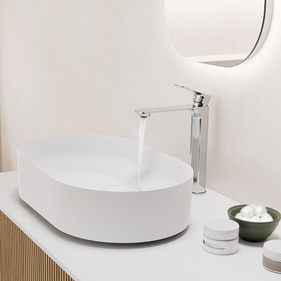 Blaufoss Bodan robinet de lavabo surélevé chrome brillant