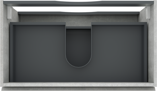 Linie Lado meuble sous-vasque suspendu 80 x 46 cm béton gris foncé 2 tiroirs