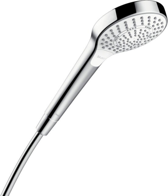Hansgrohe Croma Select S Ecosmart handdouche 3 straalsoorten glanzend chroom en wit