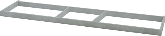 Balmani Lucida socle pour meuble sous-lavabo béton gris argent 180 x 55 cm