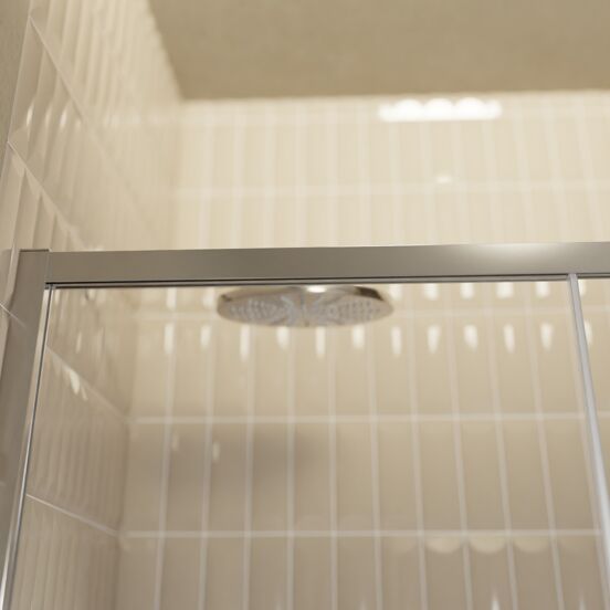 Balmani Senses Design douche schuifdeur omkeerbaar 120 cm x 210 cm Helder glas, Chroom profielen