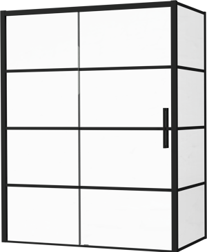 Luca Varess Senses douchehoek met linkse schuifdeur en vaste zijwand 160 x 90 cm Lined glas mat zwart profiel