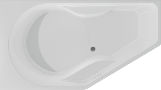 Luca Varess Pico baignoire d'angle gauche simple 160 x 90 cm acrylique blanc brillant