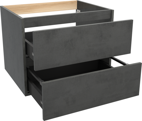 Balmani Lucida zwevende wastafelonderkast 67,5 x 55 cm beton donkergrijs 2 lades