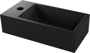 Luca Varess Cubic lave-mains 40,5 x 20 cm porcelaine noir mat gauche