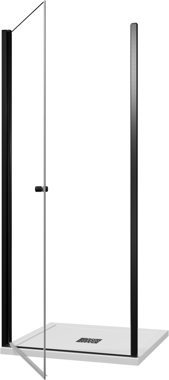 Luca Varess Kuresa douche draaideur 90 x 200 cm helder glas mat zwart profiel