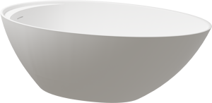 Balmani Colea baignoire îlot 160 x 86 cm solid surface blanc mat avec tablette intégrée