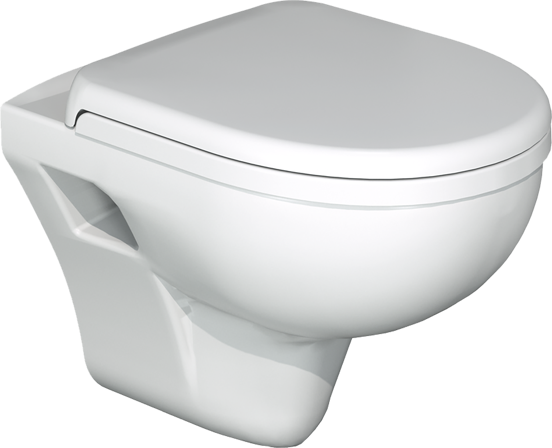 WC Set: Linie Enzo Hänge WC, Weiß glänzend, offener Spülrand, Linie Ilana Einbauspülkasten mit Betätigungsplatte